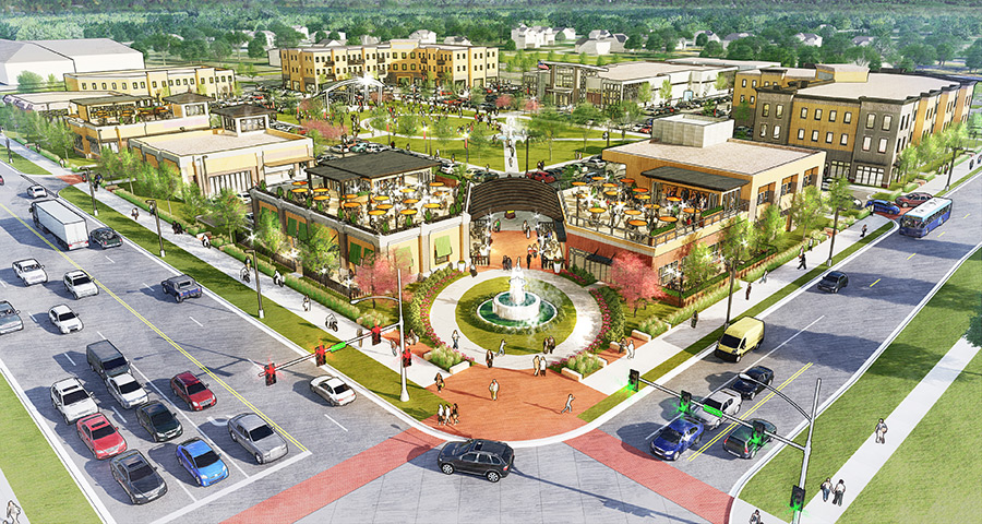 Development Rendering of the new Town Center