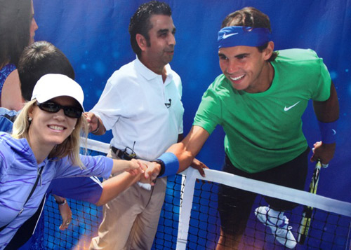 Shelly with Rafa Nadal