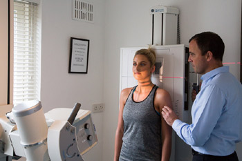 Patient getting xrays at Naas Chiropractic Clinic