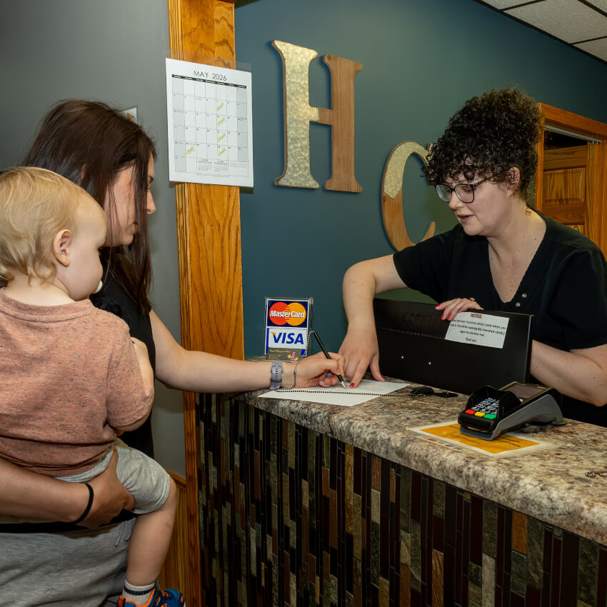 patient at our front desk