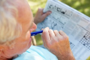 man reading newspaper