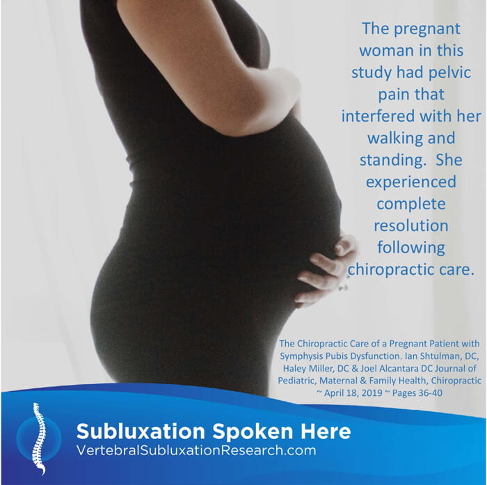 The pregnant woman in this study had pelvic pain that interfered with her standing and walking