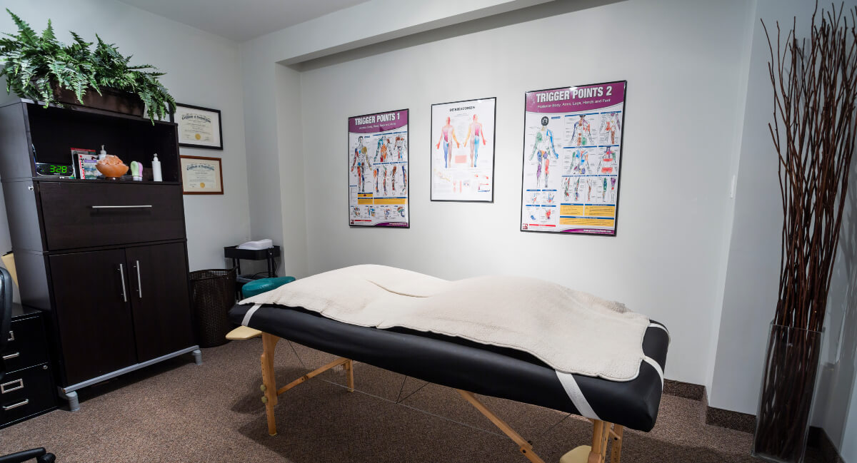 Chiropractic adjustment table at Whole Body Health