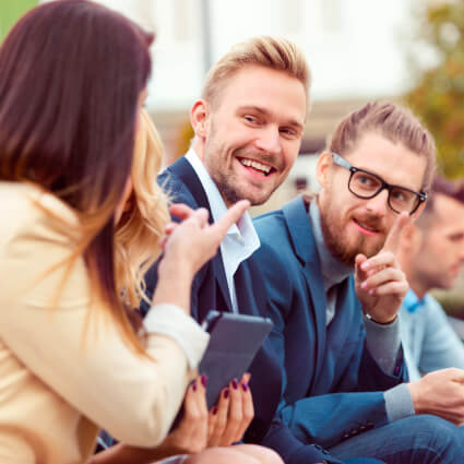 Smiling group of corporate people