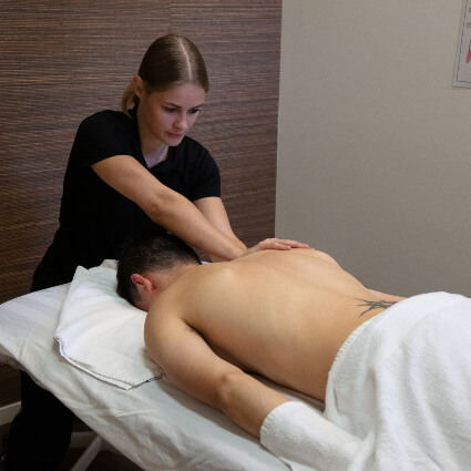 Massaging patient