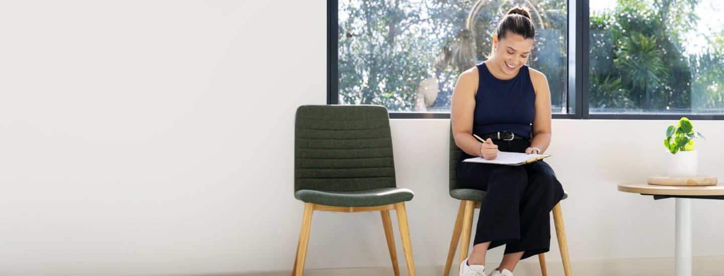 woman filling up form