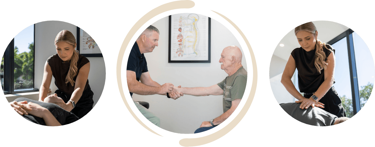 adjusting patient collage