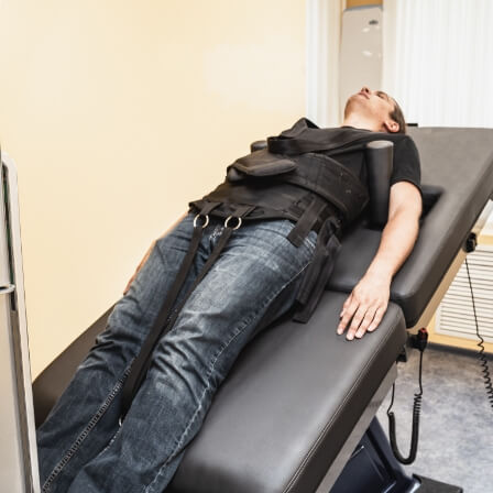 man on decompression table