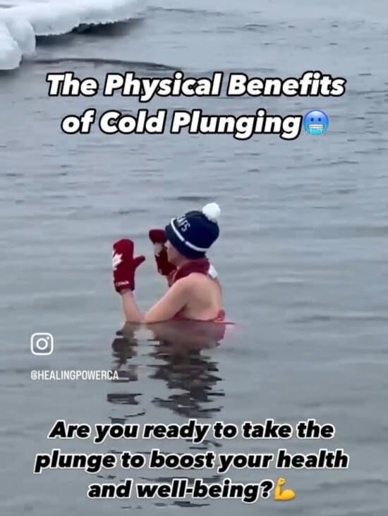 person doing a cold plunge