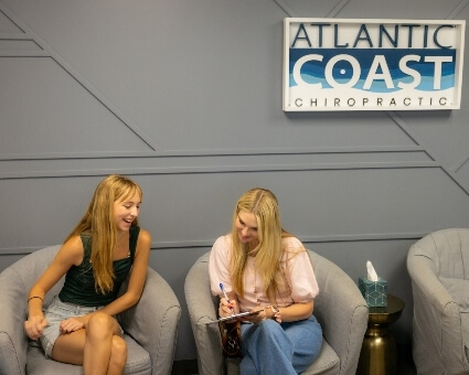 Patients sitting in waiting room