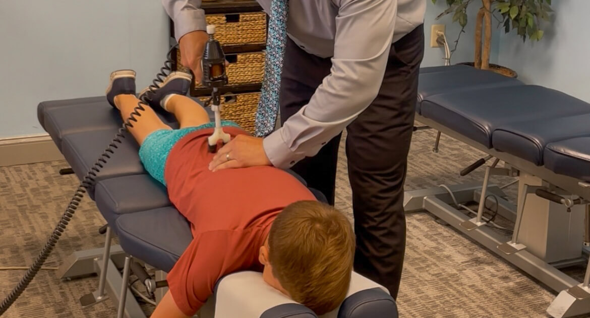 Feasterville pediatric patient receiving a chiropractic adjustment