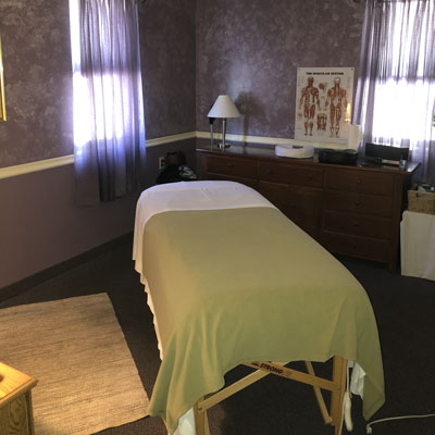 Massage therapy room