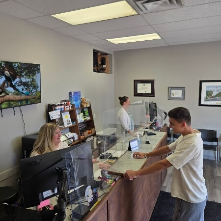 Prince George patient checking in at Prince George Family Chiropractic