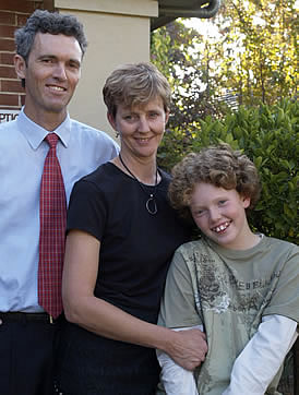 Dr. Damian Christian with his wife, Sally and son, William. Meet Albury chiropractor Damian Christian, D.C.