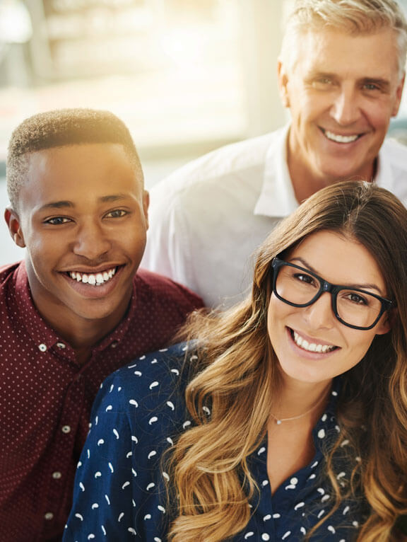 employees smiling