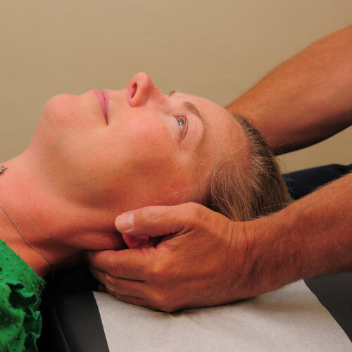 Close-up view of a neck adjustment