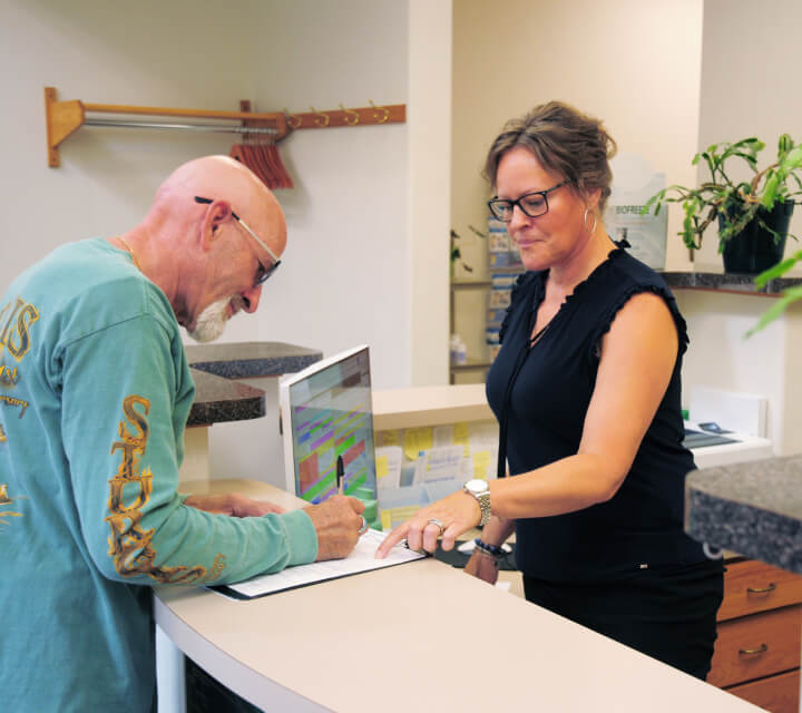Patient signing form