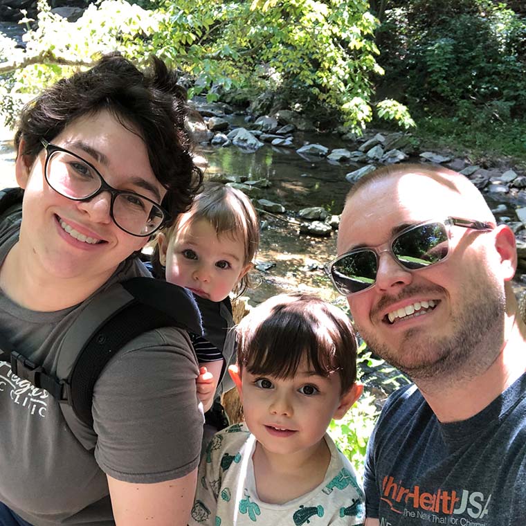 Dr Ison and family on a hike