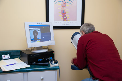 The Pro-Adjuster is a computerized instrument that will analyze and adjust your spine, gently tapping on each vertebra.