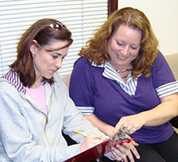 patient filling out forms