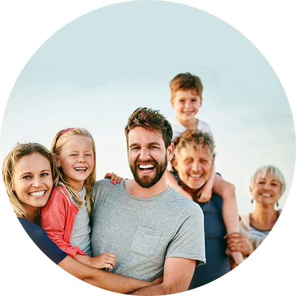 smiling multi-generational family