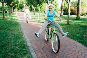 woman on bicycle