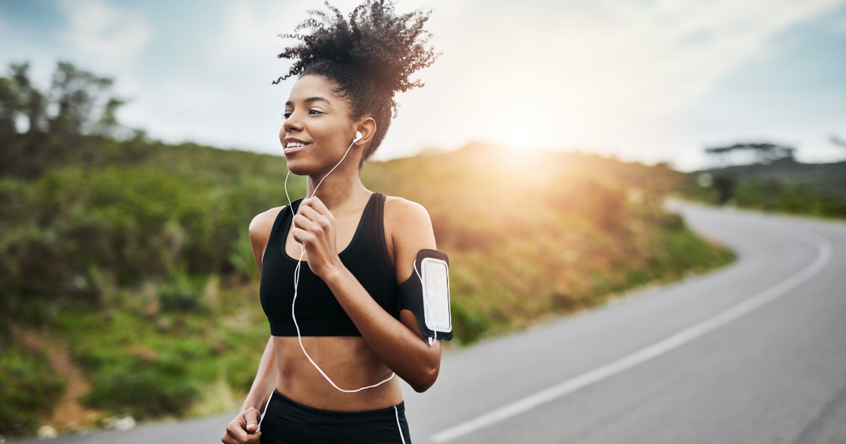 Woman out for a jog.