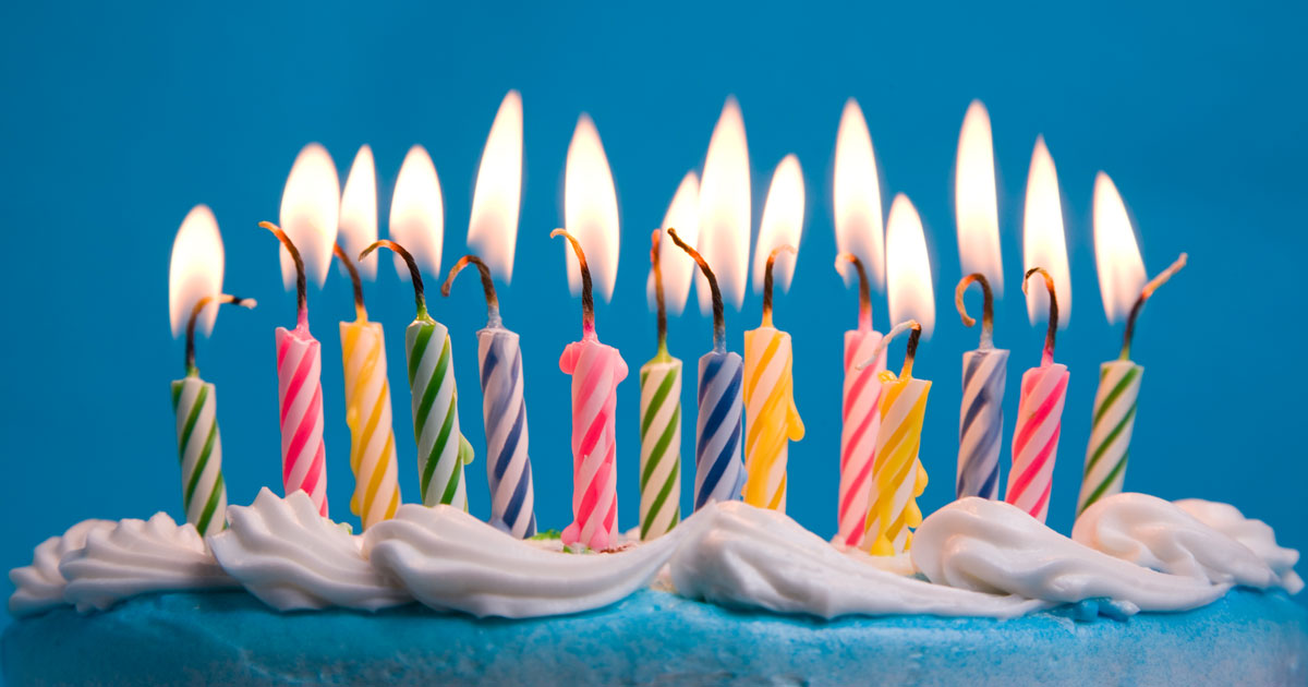 Birthday candles on a cake