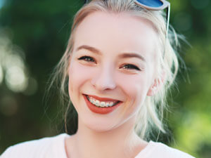 Woman with braces