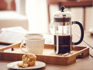 Coffee on breakfast table