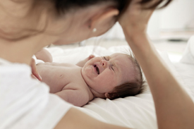 Infant with colic.