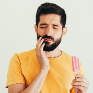 Man with tooth pain