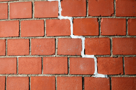Cracked brick foundation