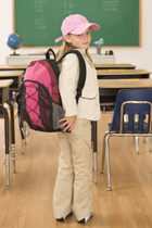 Girl with backpack