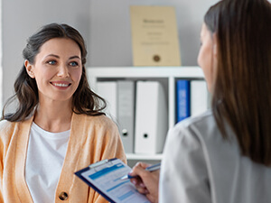 woman talking to her doctor