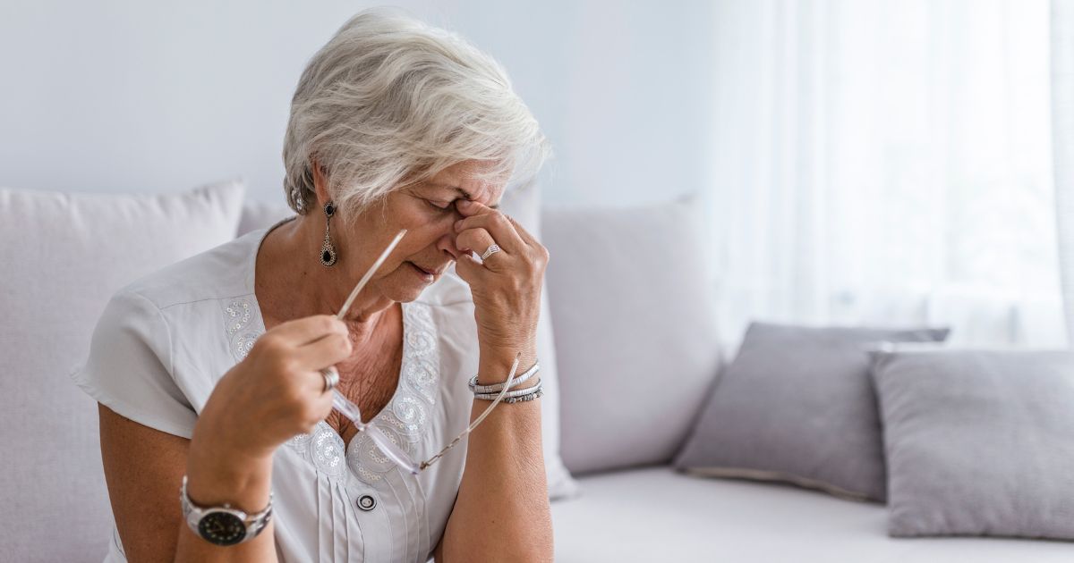 Woman with headache pain