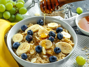 healthy oatmeal with banana