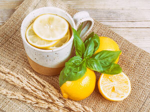 Warm lemon water mug