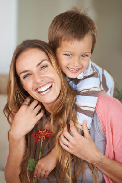 Mom and son on Mother's Day