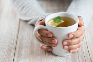 Mug of green tea