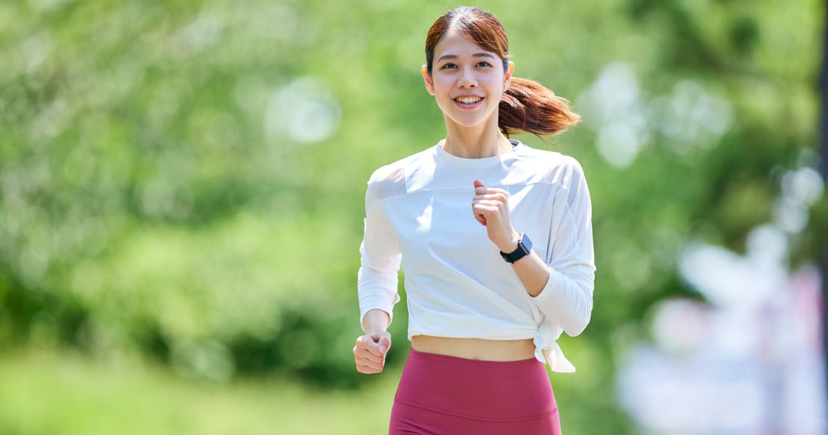 Woman out for a run.