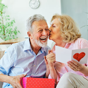 Older couple celebrating love