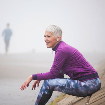 woman resting during a run