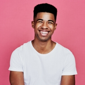 Man smilling.