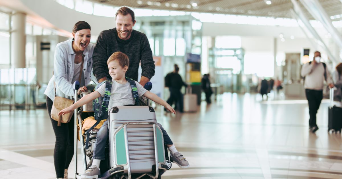 Family in airport