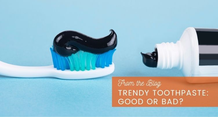 Charcoal toothpaste and brush.