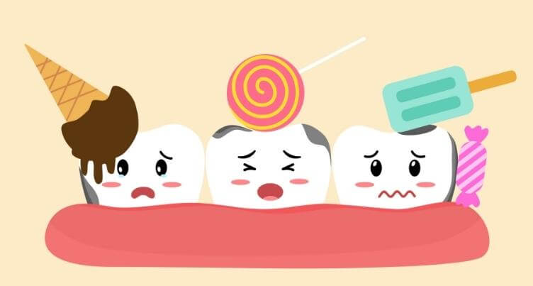 Illustration of sensitive teeth.