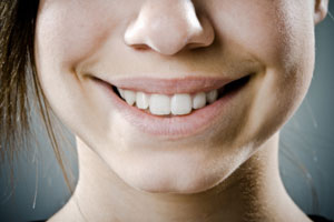 closeup of a girl smiling