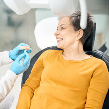 Woman in dental chair