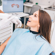 Woman digital dental images